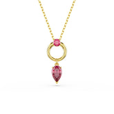 Mesmera pendant, Mixed cuts, Red, Gold-tone plated